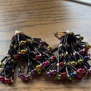 Multicolor Beaded clipped Earrings